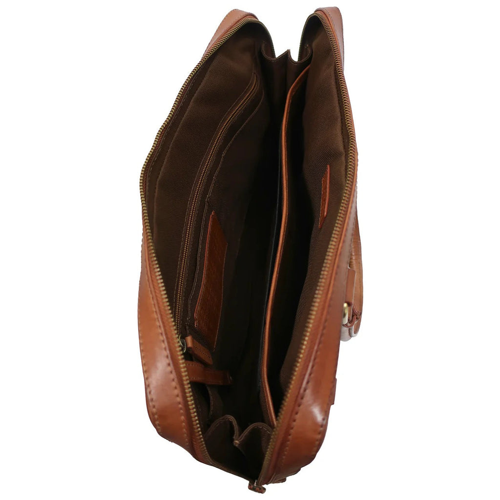 Boconi Darius Slim Leather Laptop Briefcase Boconi