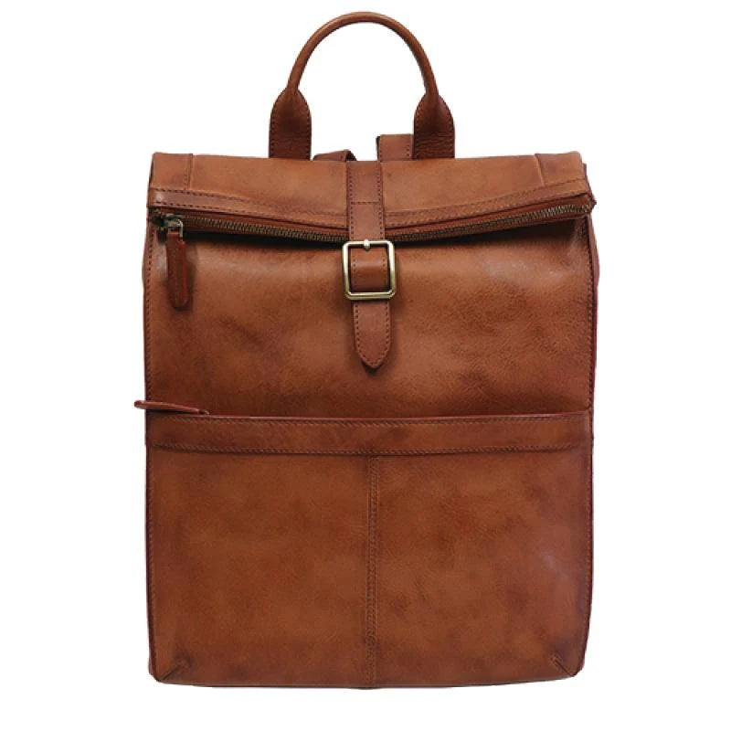 Boconi Darius Roll-Top Leather Backpack Boconi