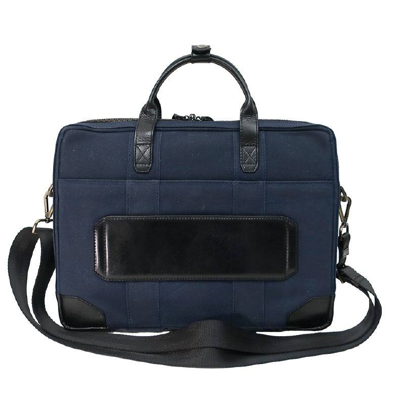 Sloan Waxed Canvas and Pull-up Leather Slim Laptop Briefcase Boconi
