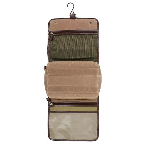 Boconi Sloan Waxed Canvas Hanging Travel Kit Boconi