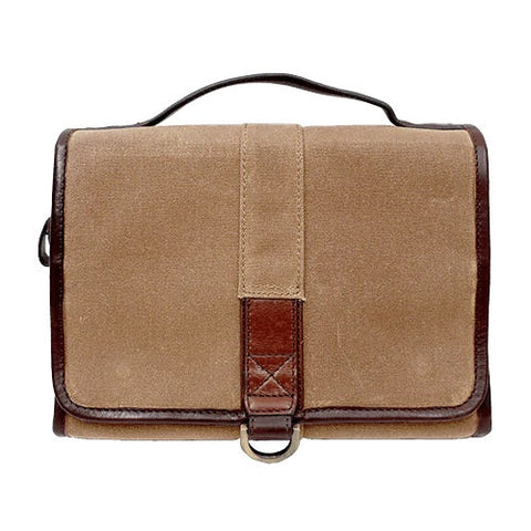 Boconi Sloan Waxed Canvas Hanging Travel Kit Boconi