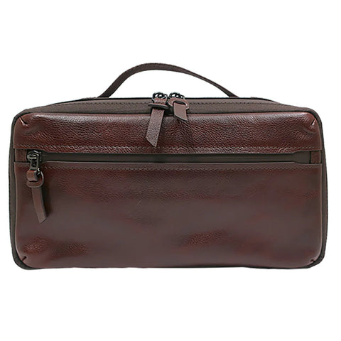 Boconi Garth Expandable Full Grain Leather Travel Kit Boconi