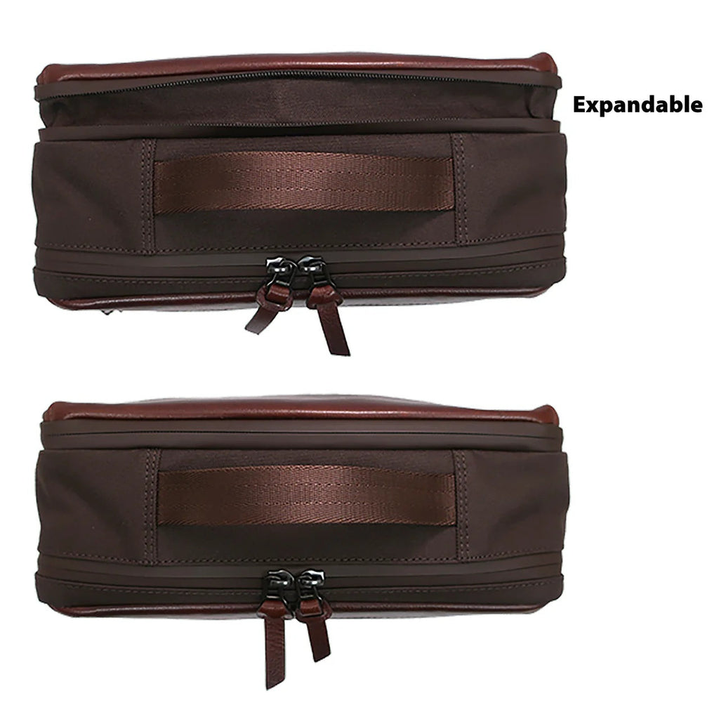 Boconi Garth Expandable Full Grain Leather Travel Kit Boconi