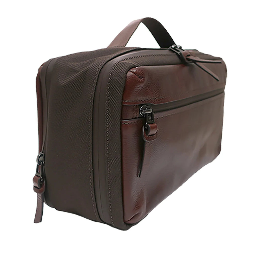 Boconi Garth Expandable Full Grain Leather Travel Kit Boconi