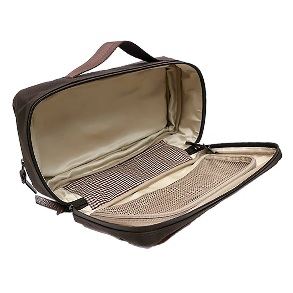 Boconi Garth Expandable Full Grain Leather Travel Kit Boconi