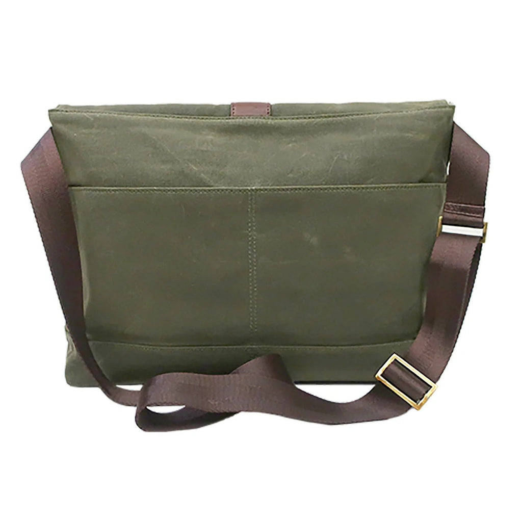Boconi Sloan Waxed Canvas and Pull-up Leather Messenger Bag Boconi