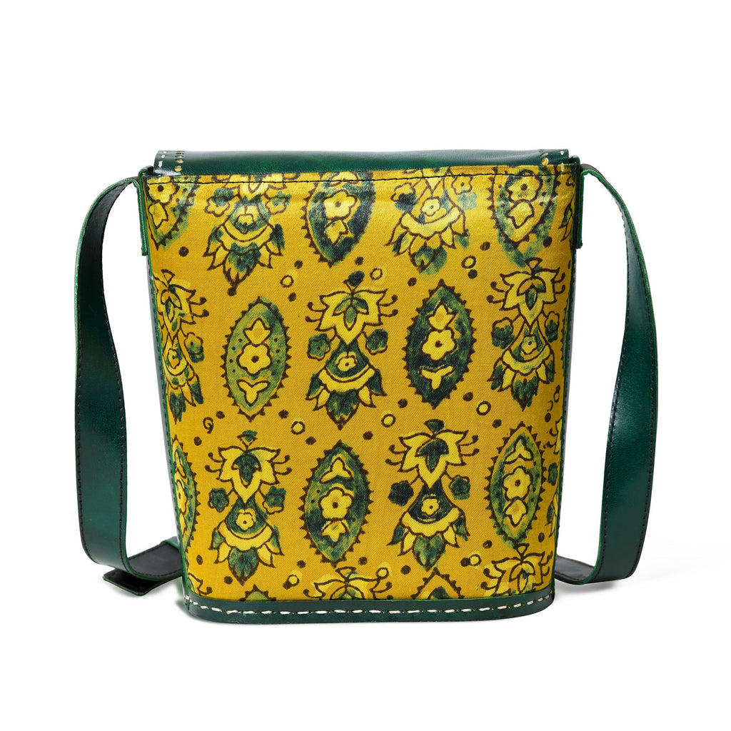 Vibrant Heritage Ajrakh Satchel Classy Leather Bags
