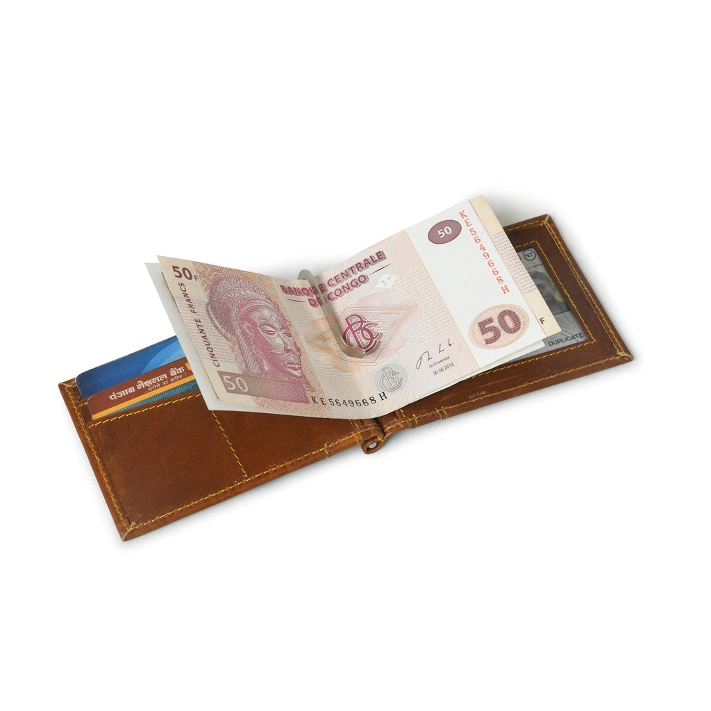 Finley Money Clipper- Tan Brown Classy Leather Bags