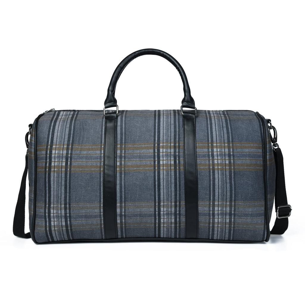 The Highlander Plaid Duffle Bag Classy Leather Bags