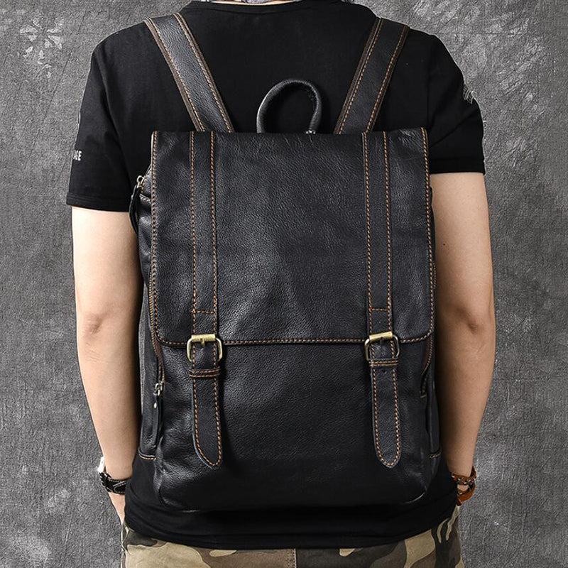 Full Grain Leather Men's Backpack, Distressed Leather Travel Backpack, Laptop Backpack RockCow Leather Studio