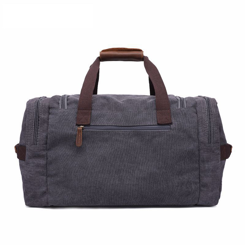 ROCKCOW Weekender Overnight Bag Canvas Genuine Leather Travel Duffel Tote AF14 RockCow Leather Studio