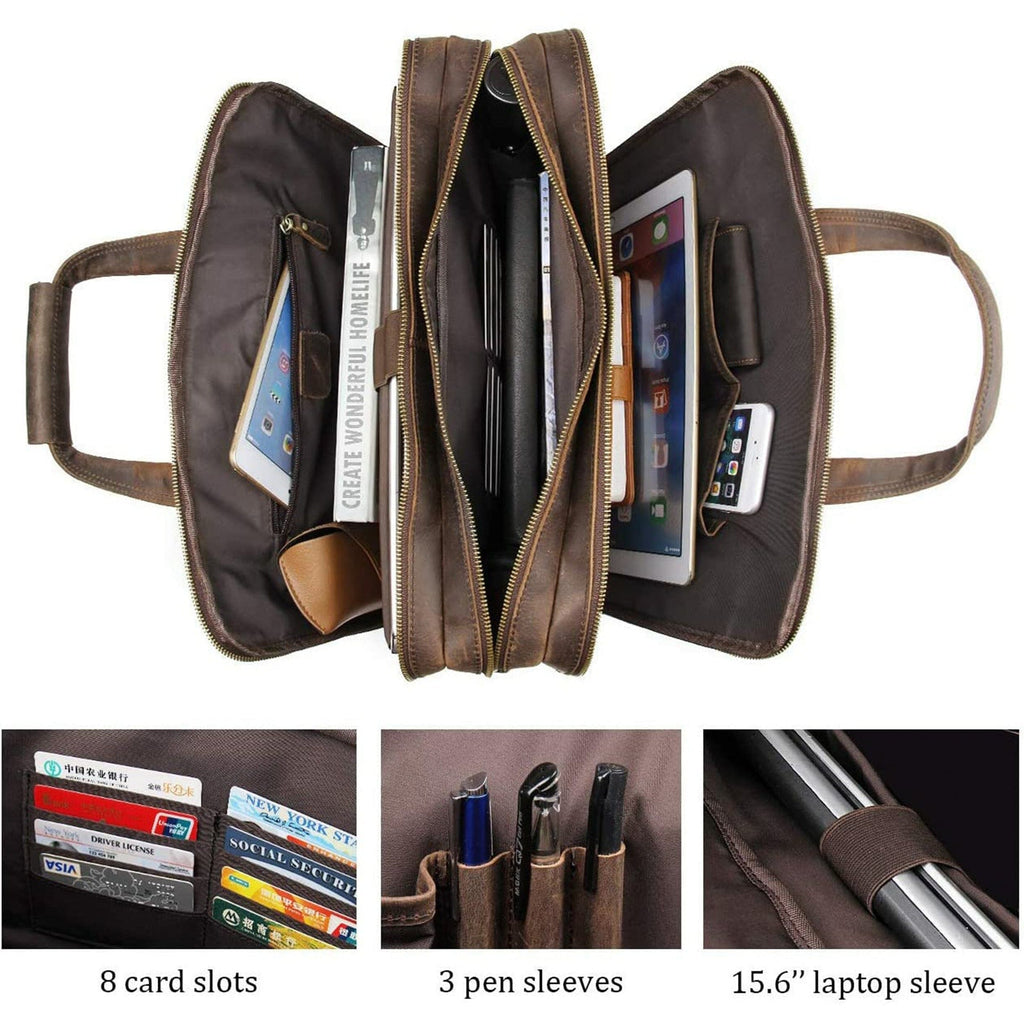 Crazy Horse Leather Briefcase Classy Leather Bags