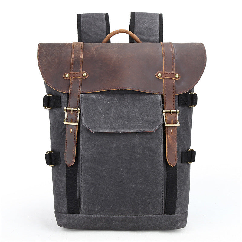 DSLR Camera Backpack Waxed Canvas Camera Backpack Waterproof Backpack RockCow Leather Studio