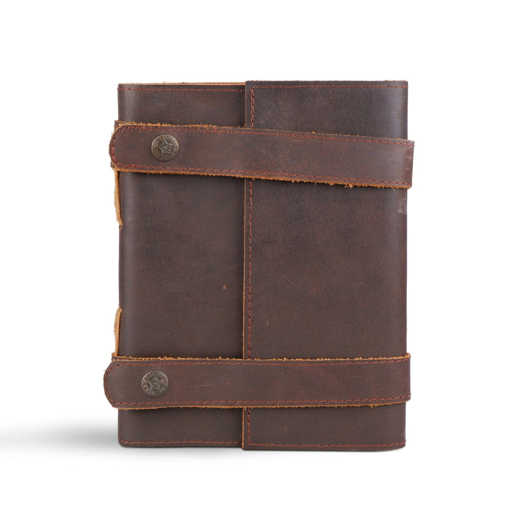 Vintage Dark Brown Leather Journal Classy Leather Bags