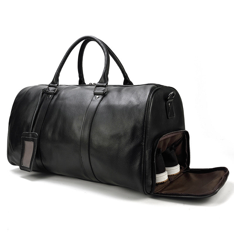 Handmade Full Grain Leather Carry-on Bag, Vintage Men's Travel Duffle & Gym Bag RockCow Leather Studio