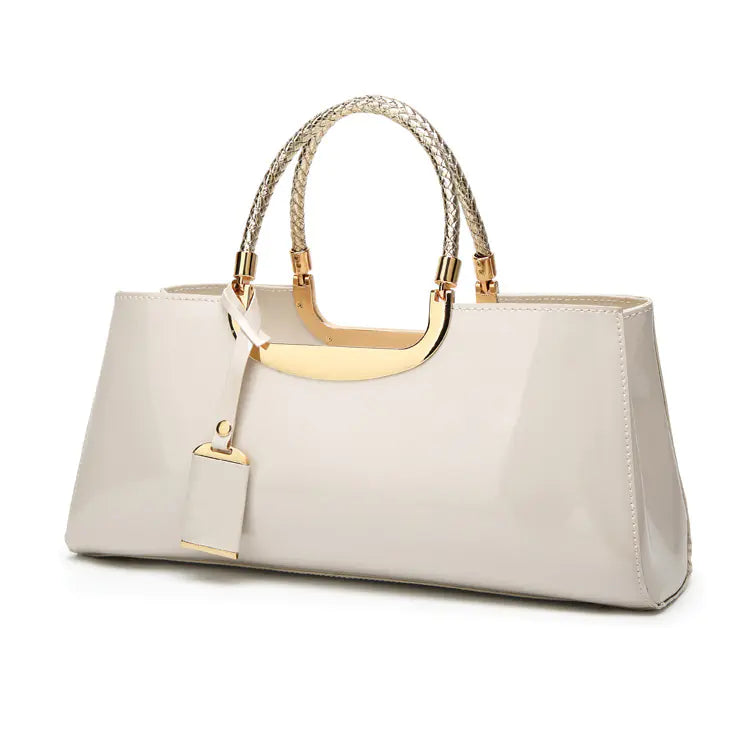 Fashionable Glossy Patent Leather Handbag for Brides Trendy Attic Store01