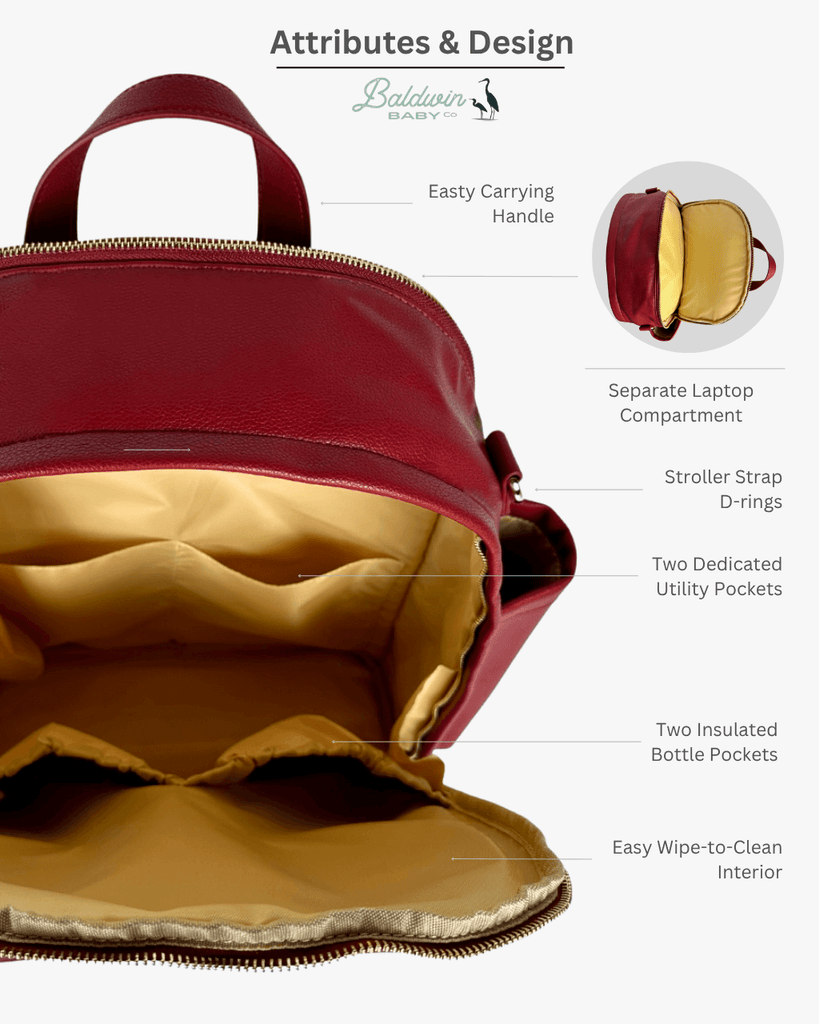 The Daphne Diaper Bag - Crimson Baldwin Baby Company