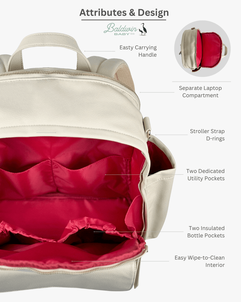 The Daphne Diaper Bag - Sandstone Baldwin Baby Company