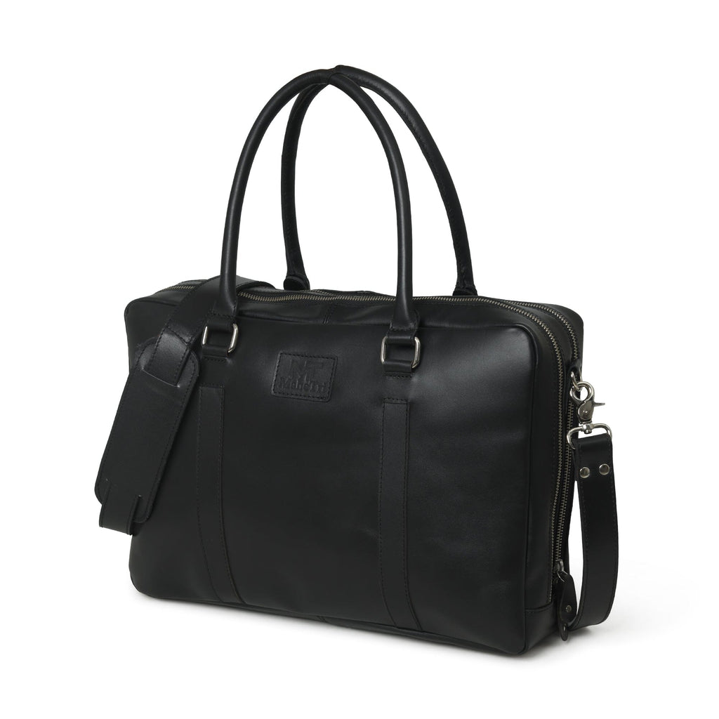 Dixon Black Buffalo Leather Laptop Briefcase Classy Leather Bags