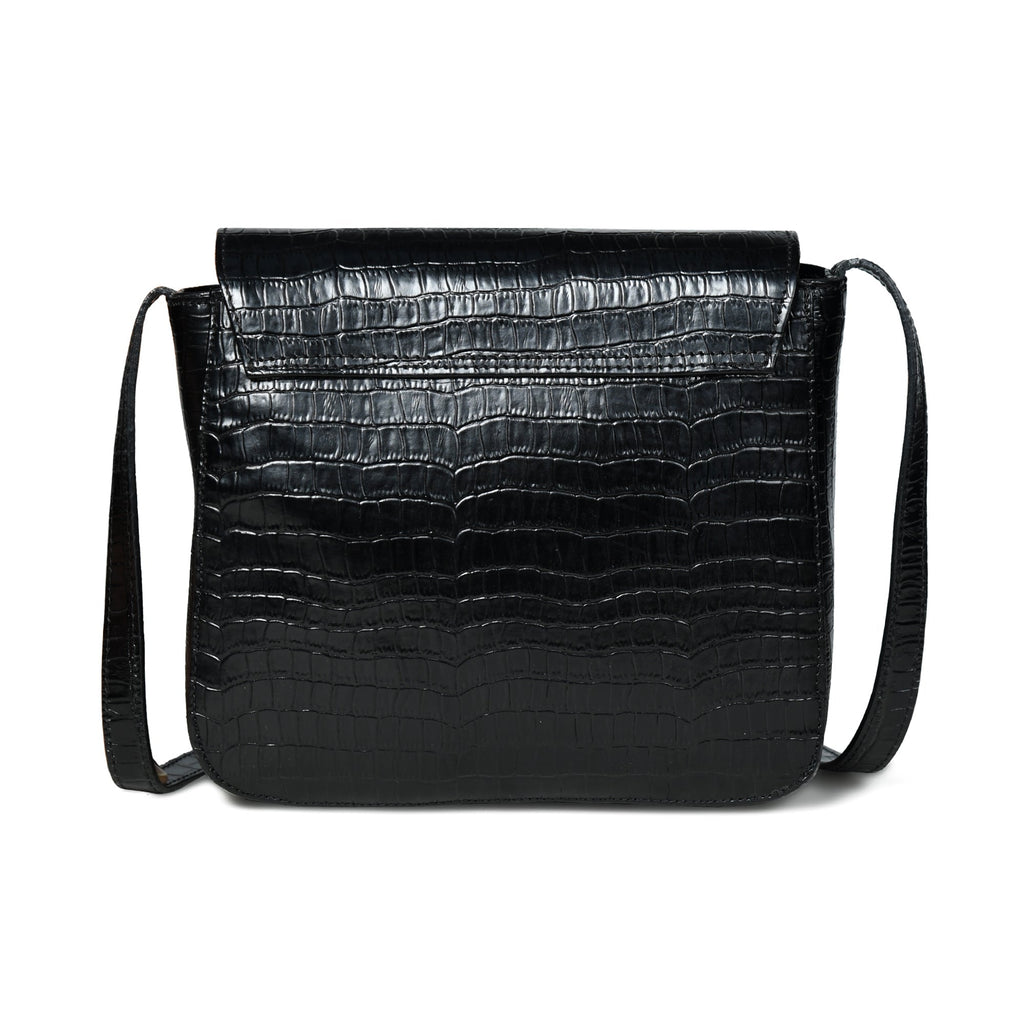 Diva Black Croco Sling Bag Classy Leather Bags