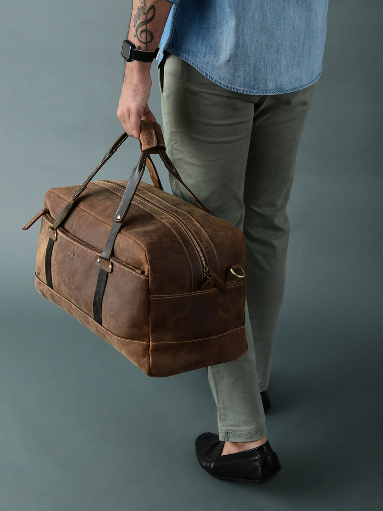 Espresso Elegance Carry on Duffle Classy Leather Bags