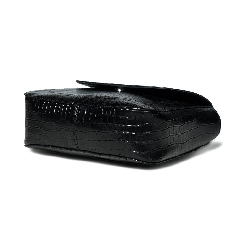 Diva Black Croco Sling Bag Classy Leather Bags