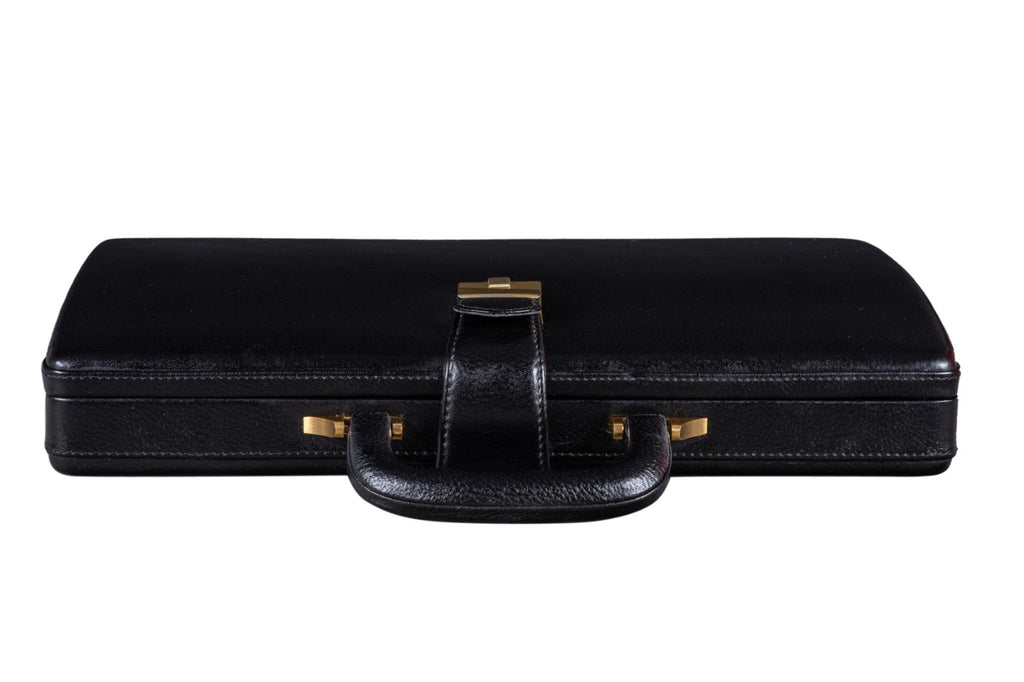Leather Executive Men's Leather Attache Briefcase - Black Classy Leather Bags
