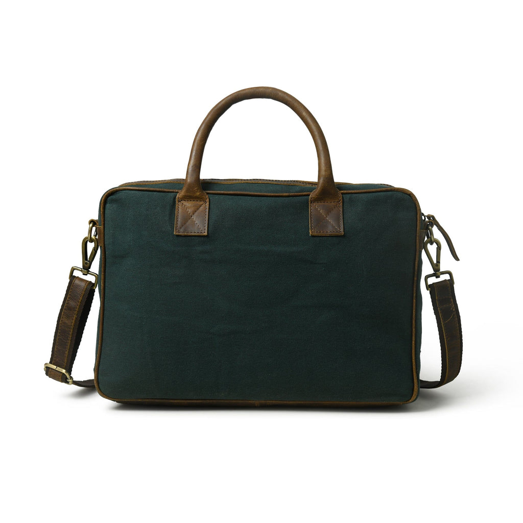 Canvas Green Briefcase Classy Leather Bags