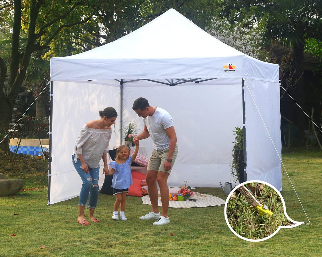 8 Inch Tent Stakes 10 Pcs Non-Rust Metal Ground Anchors, Heavy Duty Spikes with 4 Ropes for Outdoor Camping, Yellow Rnispir Store