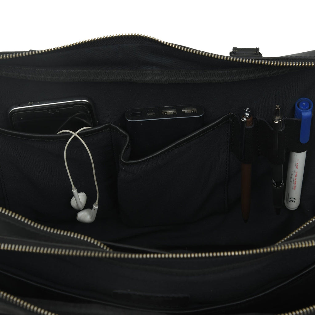 Dixon Black Buffalo Leather Laptop Briefcase Classy Leather Bags