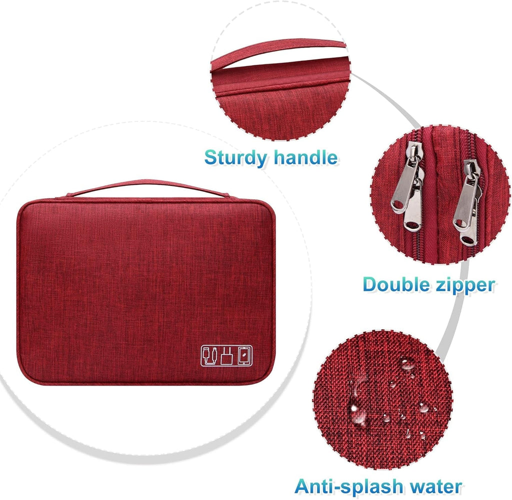 Electronics Organizer Travel, Travel Cord Organizer Case, Compact Electronics Accessories Bag for Cable, Cord, Charger, Phone Rnispir Store