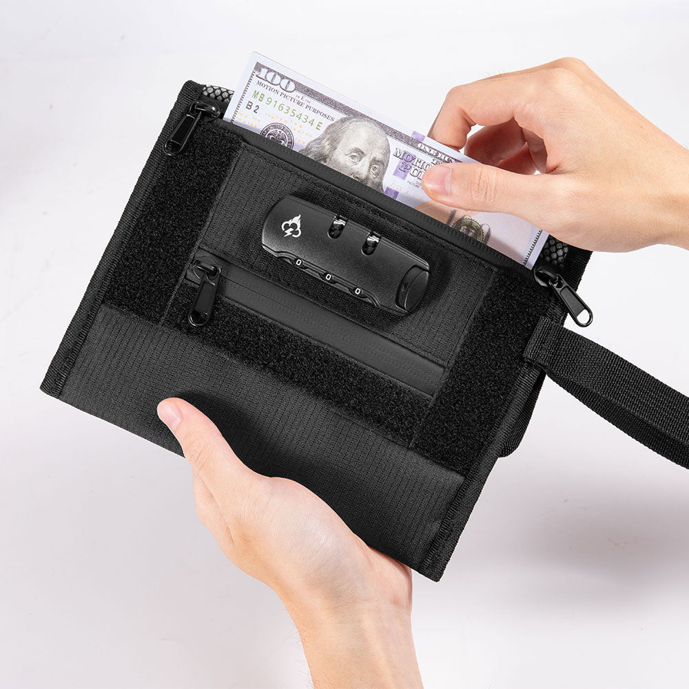 FireBar Labs Smell Proof Travel Wallet - Hidden Lock Safely Fashion Powered by FireBar Labs