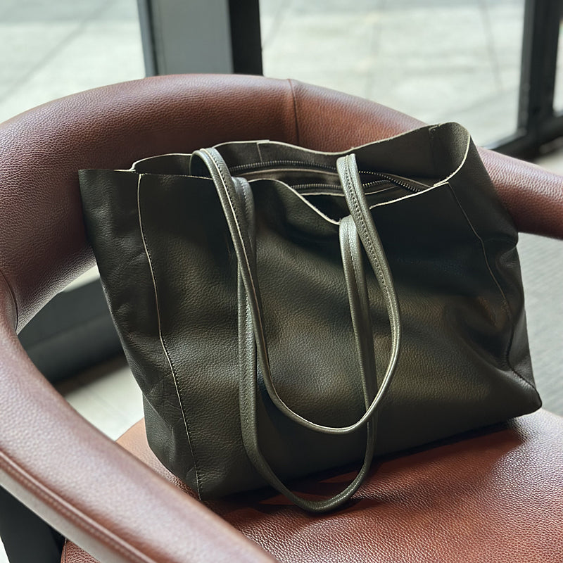 Genuine Leather Large Tote Bags for Women, Full Grain Leather Shoulder Bags for Work RockCow Leather Studio