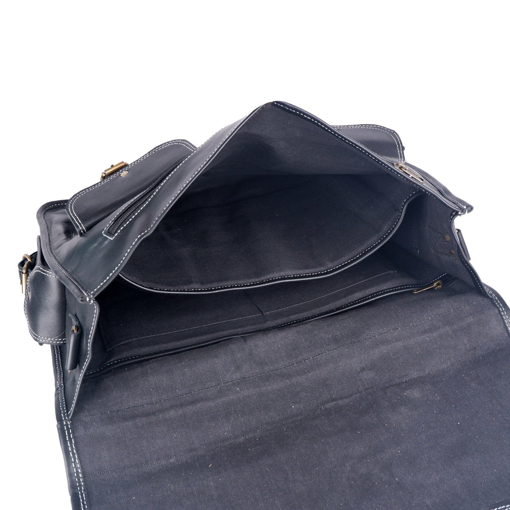The Retro Black + FREE Toiletry Bag Classy Leather Bags