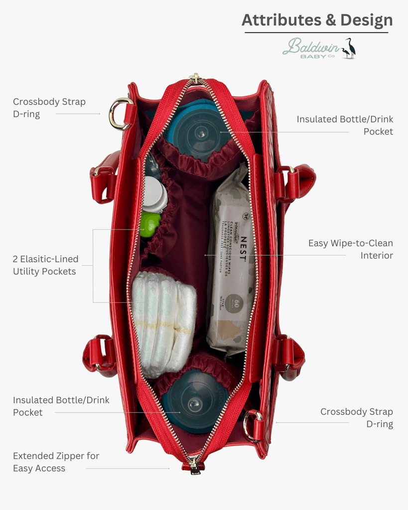 The Montrose Diaper Bag Tote - Cardinal Baldwin Baby Company