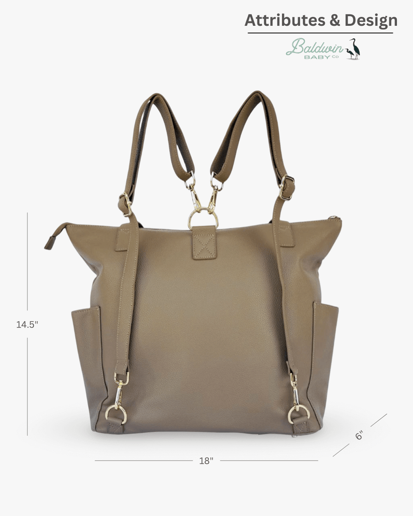 The Lillian Diaper Bag - Driftwood Baldwin Baby Company