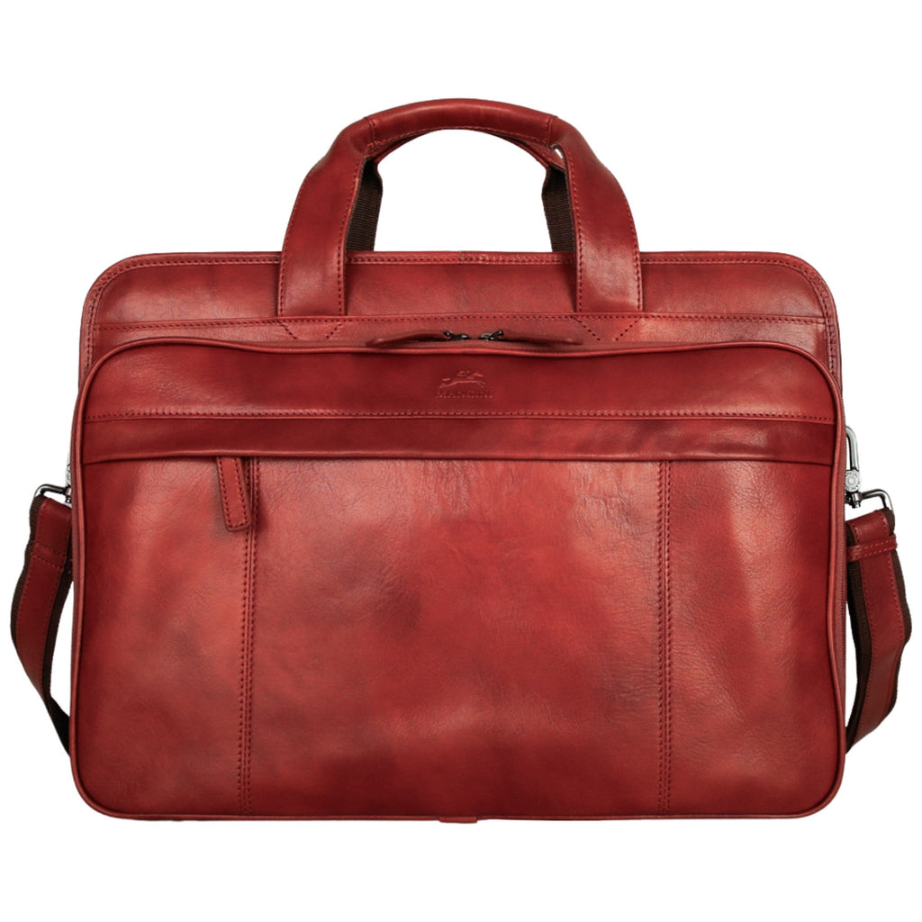 Mancini Pelle D’oro Double Compartment Top Zipper 15.6” Laptop / Tablet Briefcase Mancini