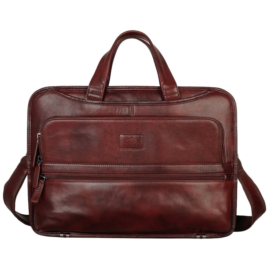 Mancini Pelle D’oro Triple Compartment 15.6” Laptop / Tablet Briefcase Mancini