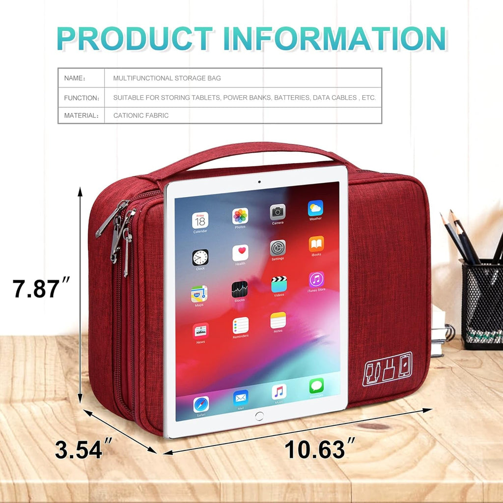 Electronics Organizer Travel, Travel Cord Organizer Case, Compact Electronics Accessories Bag for Cable, Cord, Charger, Phone Rnispir Store