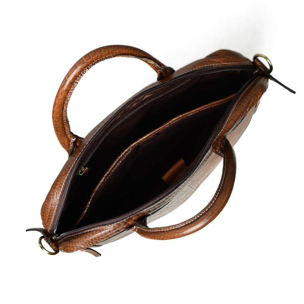 Laurent Leather Briefcase- Brown Classy Leather Bags