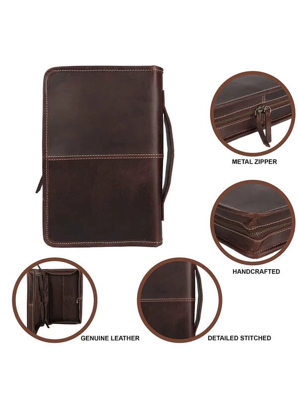 Classic Bible Leather Cover - Choco Classy Leather Bags