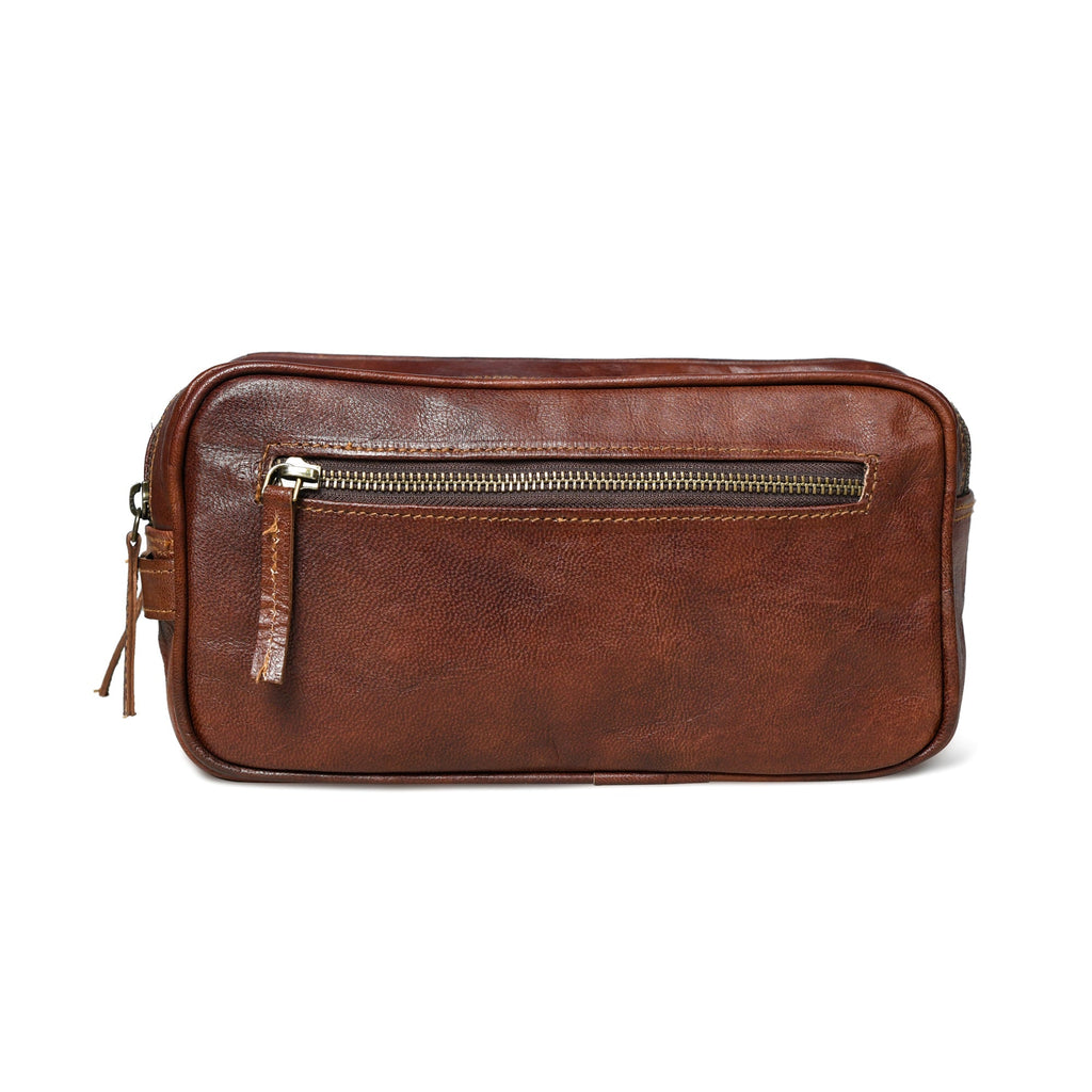 The Twin Section Toiletry- Brown Classy Leather Bags