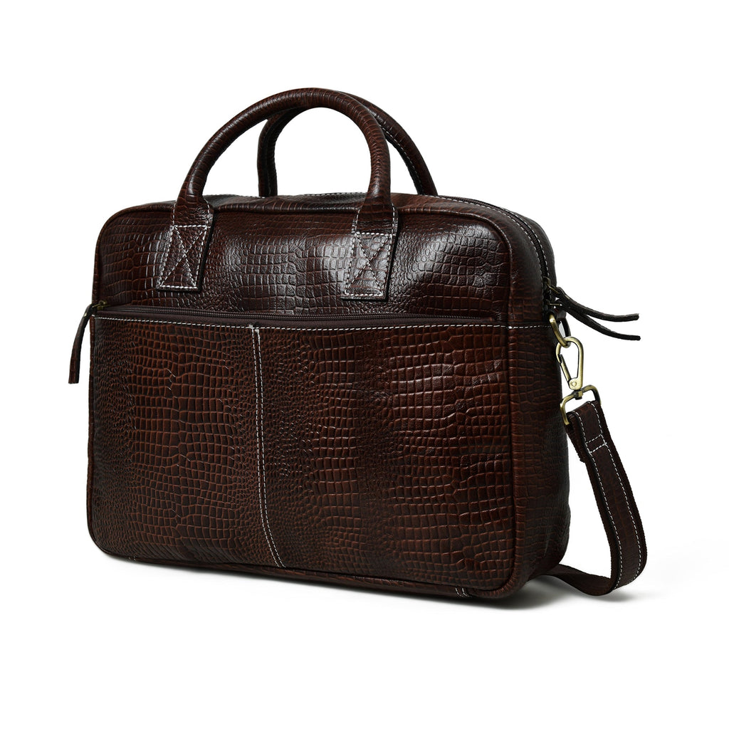 Laurent Leather Briefcase- Dark Brown Classy Leather Bags