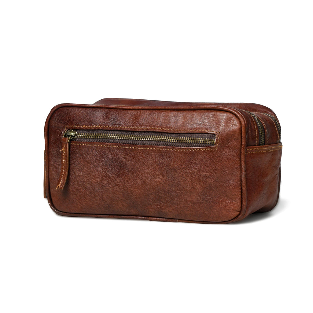 The Twin Section Toiletry- Brown Classy Leather Bags