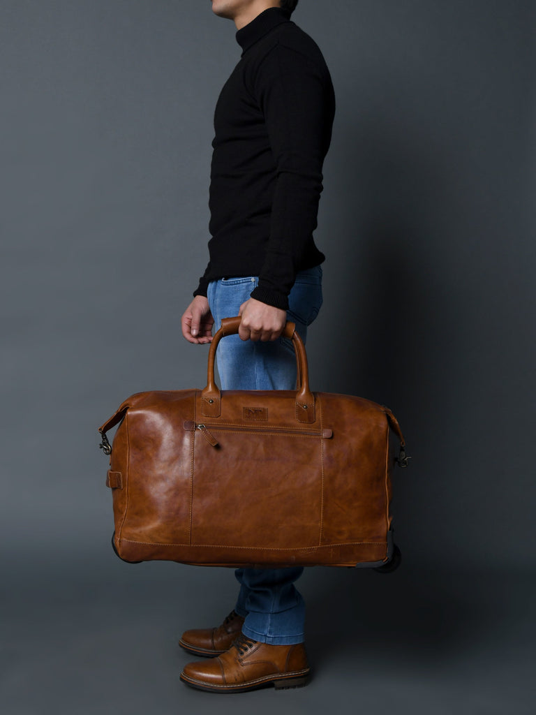 Harbor Leather Trolly Carry-On Classy Leather Bags