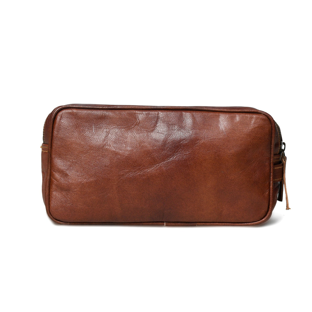 The Twin Section Toiletry- Brown Classy Leather Bags