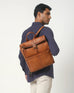 Boconi Darius Roll-Top Leather Backpack Boconi