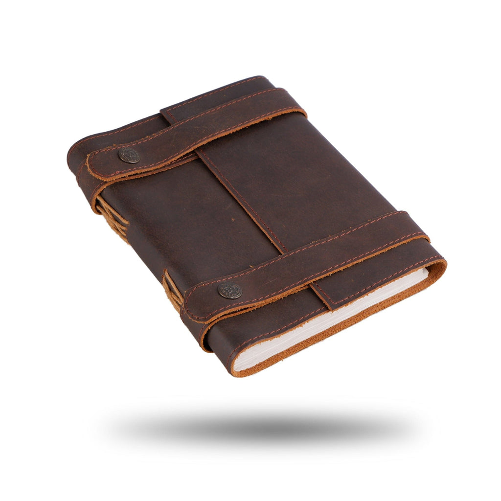 Vintage Dark Brown Leather Journal Classy Leather Bags
