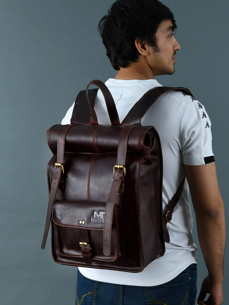 Hawk Roll-Top Rucksack Classy Leather Bags