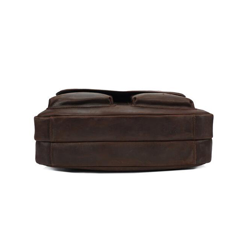 Crazy Horse Leather Casual Briefcase Retro Men Messenger Bag Laptop Bag RockCow Leather Studio